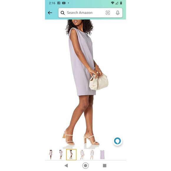 The Drop Women's Sz M Mariana Dusty Purple Strong Shoulder Knee Length Dress NEW - Picture 3 of 8